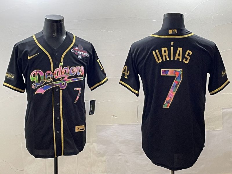 Men Los Angeles Dodgers #7 Urias Black Fashion Game 2025 Nike MLB Jersey style 03092